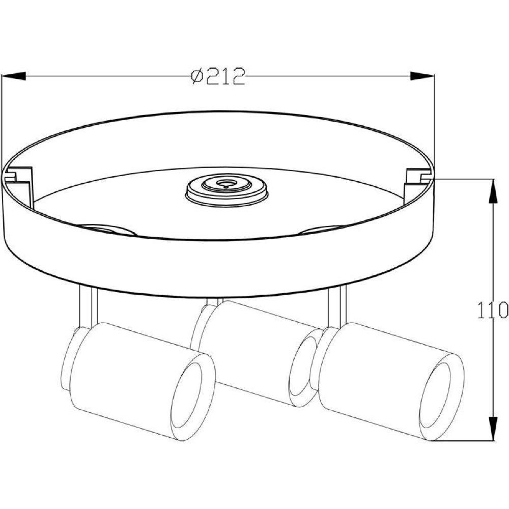 Deko-Light Deckenleuchte Deckenleuchte Librae Round in Schwarz und Grau-matt GU10 3-flammig, keine Angabe, Leuchtmittel enthalten: Nein, warmweiss, Deckenlampe, Deckenbeleuchtung, Deckenlicht