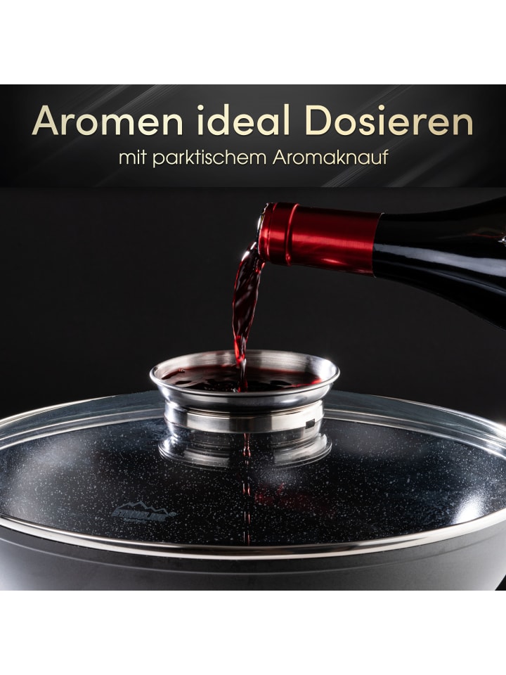 Stoneline Keramik Servierpfanne 28 cm | mit Deckel in Grau günstig kaufen Ø 28 cm