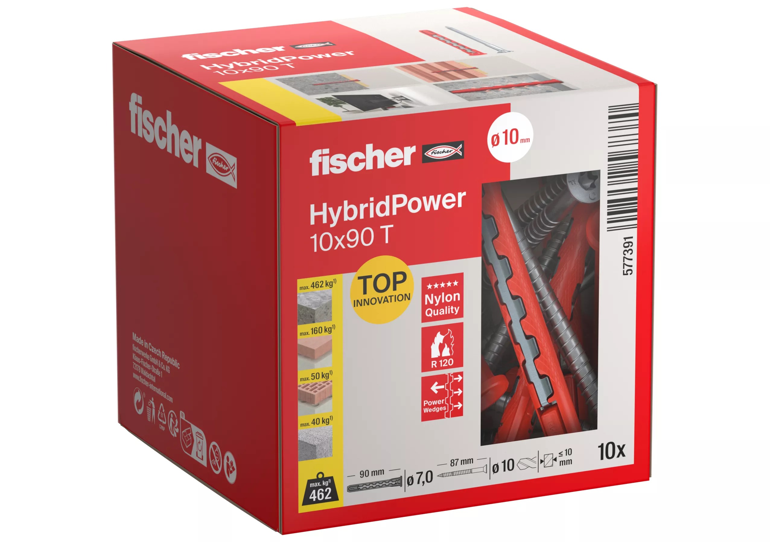 Fischer 577391 Hybridstrømstik 10x90 T 10ST