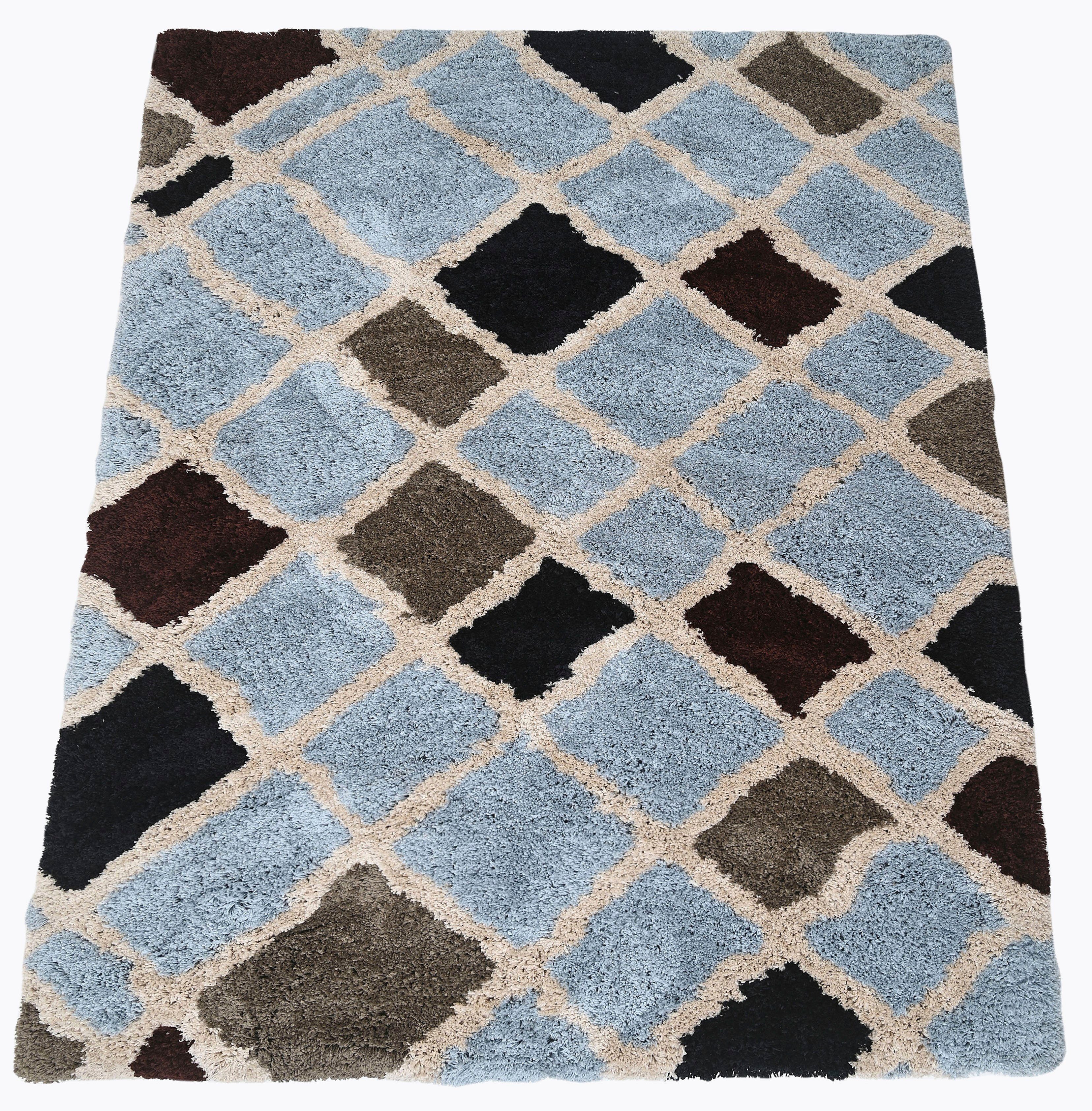 Hochflor-Teppich Tumkur, Guido Maria Kretschmer Home&Living, rechteckig, Höhe: 38 mm, weiche Haptik, Rauten