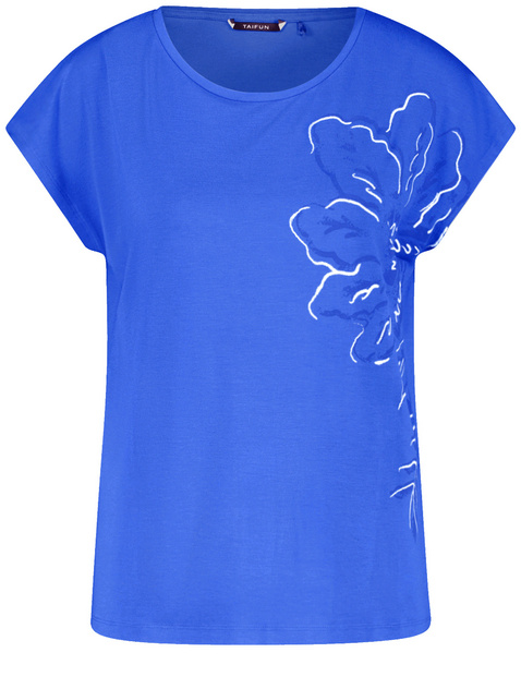 Kurzarmshirt mit platziertem Floral-Print