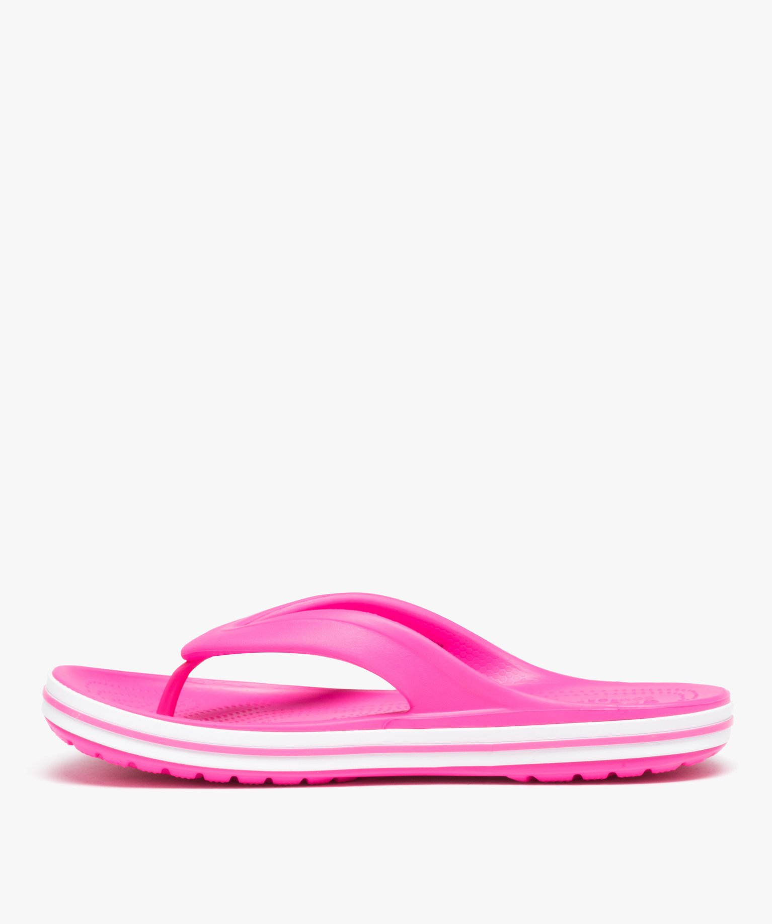 Tongs femme unies à semelle épaisse sportive - Crocs rose | GEMO