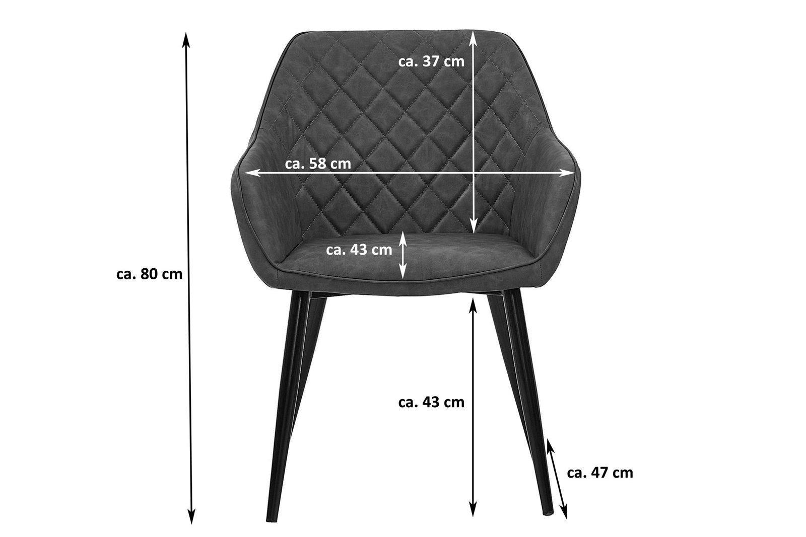 Junado® Esszimmerstuhl Lasse, skandinavischer Stil mit ergonomischer Sitzschale, Sitzhöhe 43cm