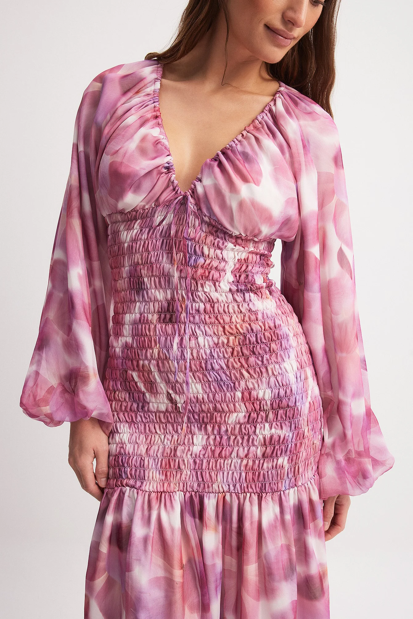 Gathered Body Detail Maxi Dress