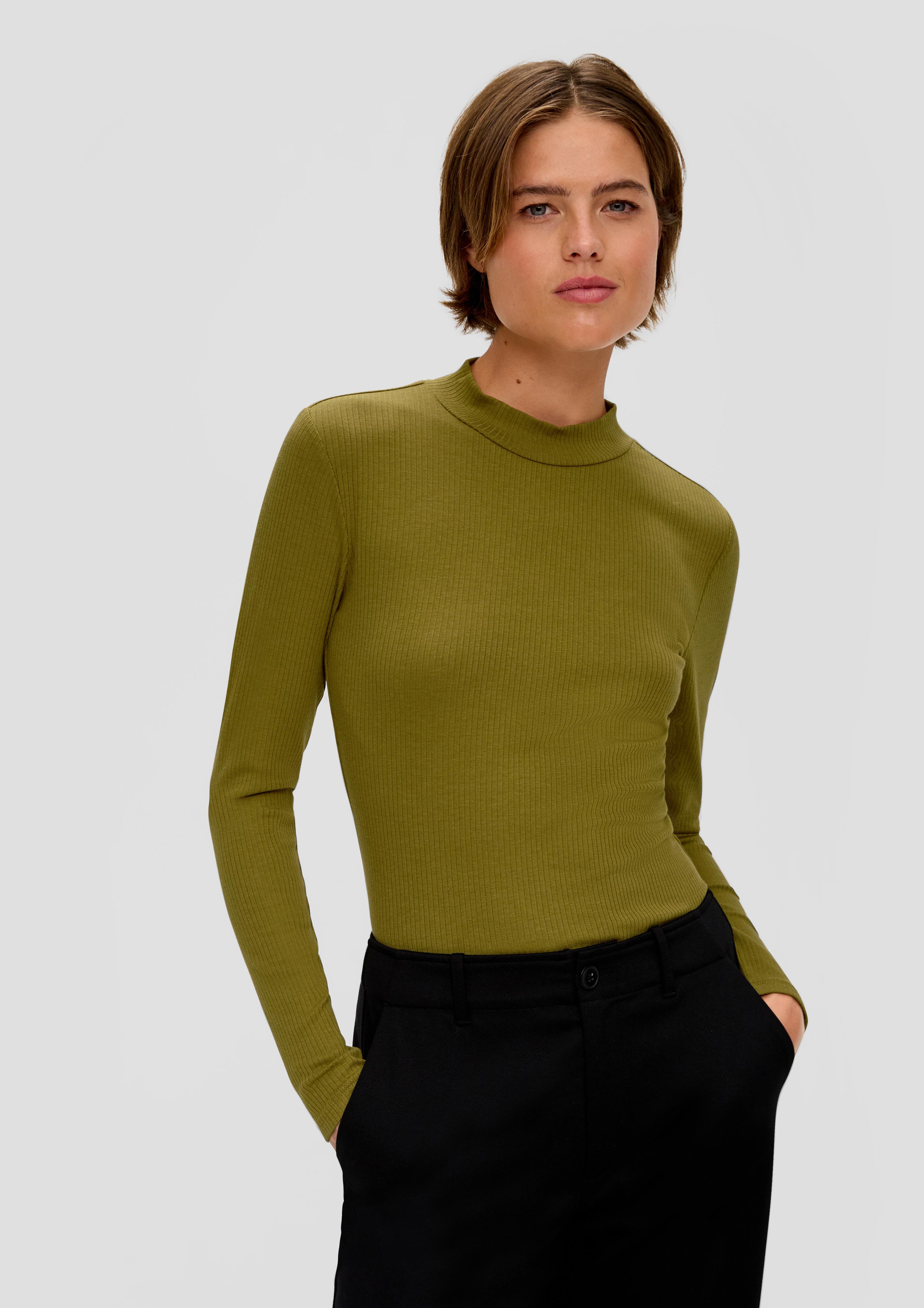 Langarmshirt mit Rippstruktur  2141823-7734