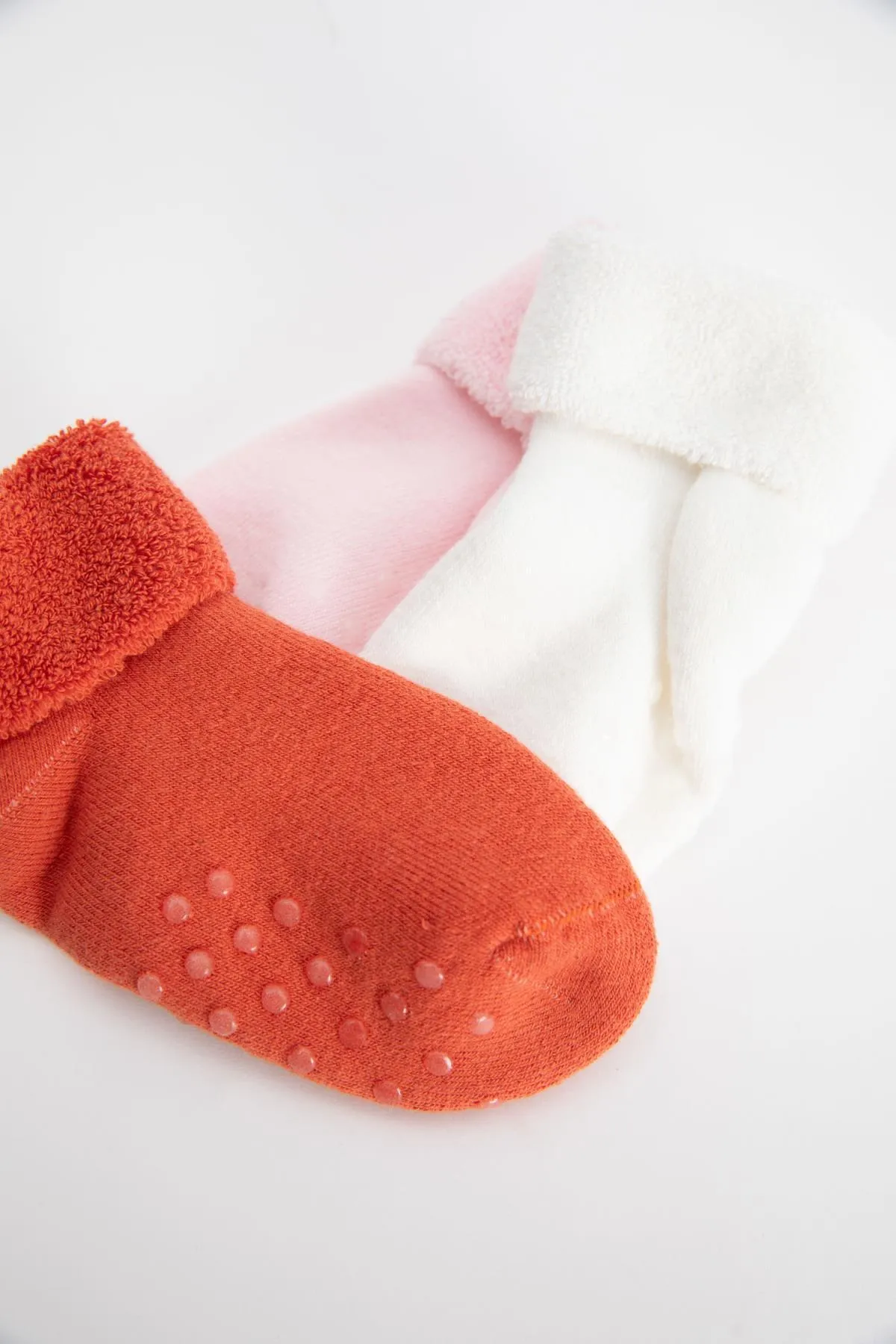 DeFacto  Mädchen Baby Rutschfeste Basis 3-teiliges Baumwollhandtuch Socken Y7807a2ns