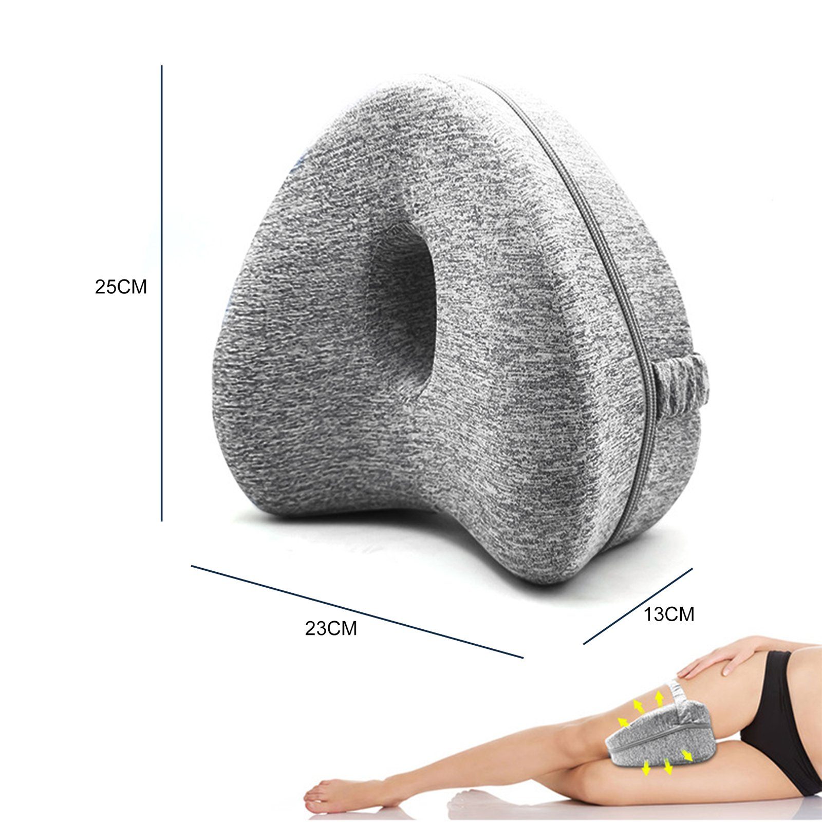 CALIYO Kniekissen Kniekissen für Seitenschläfer, Beinkissen Memory Foam Orthopädisches, Aus hochwertigem Polyester und Memory-Schaum gefertigt