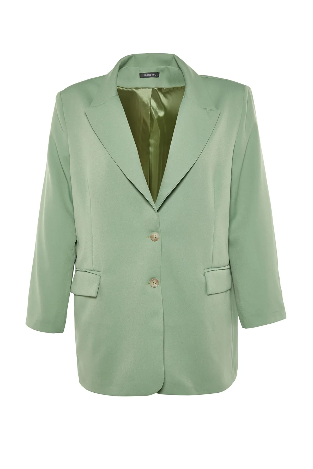 Trendyol Curve  Grüne Oversize-Blazerjacke TBBAW23AG00006