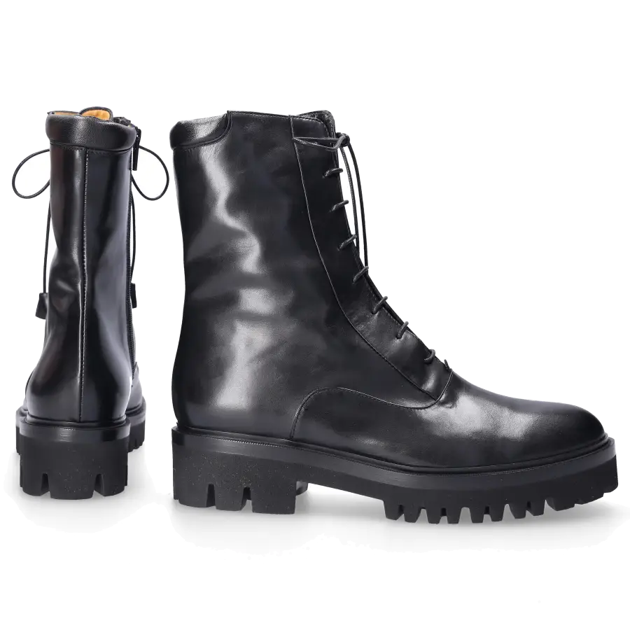 Truman's - Stiefeletten 8438 Kalbsleder Logo schwarz - schwarz