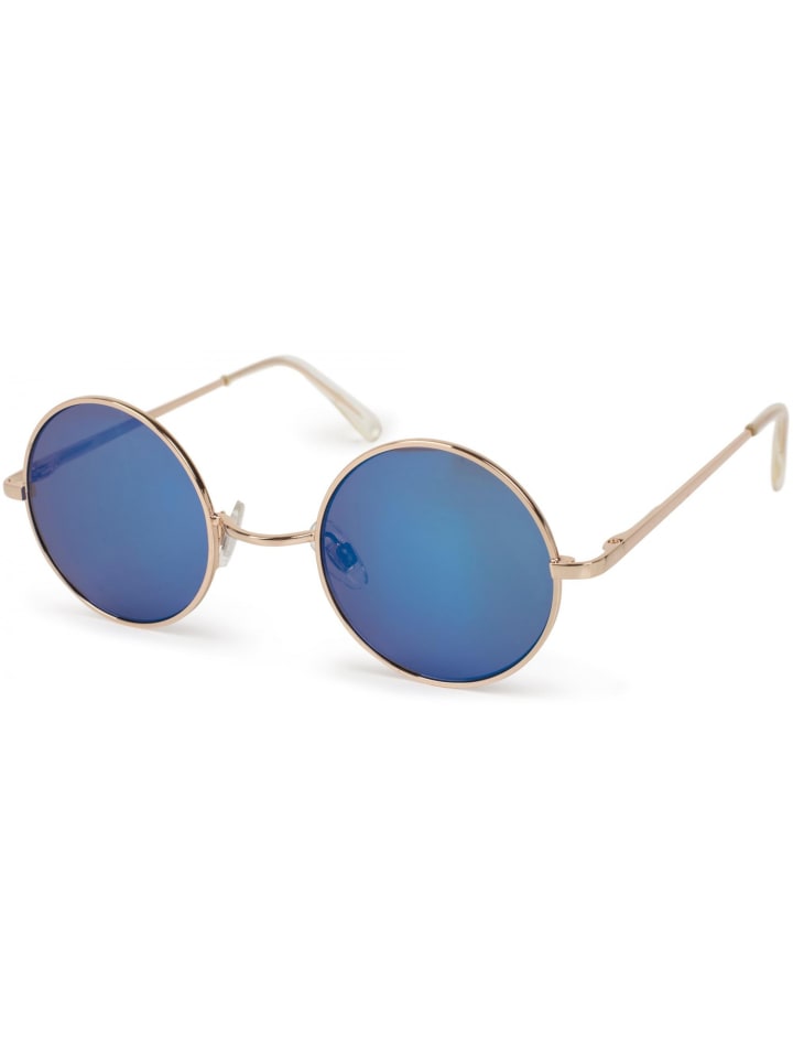 styleBREAKER Sonnenbrille in Gold / Blau verspiegelt günstig kaufen onesize