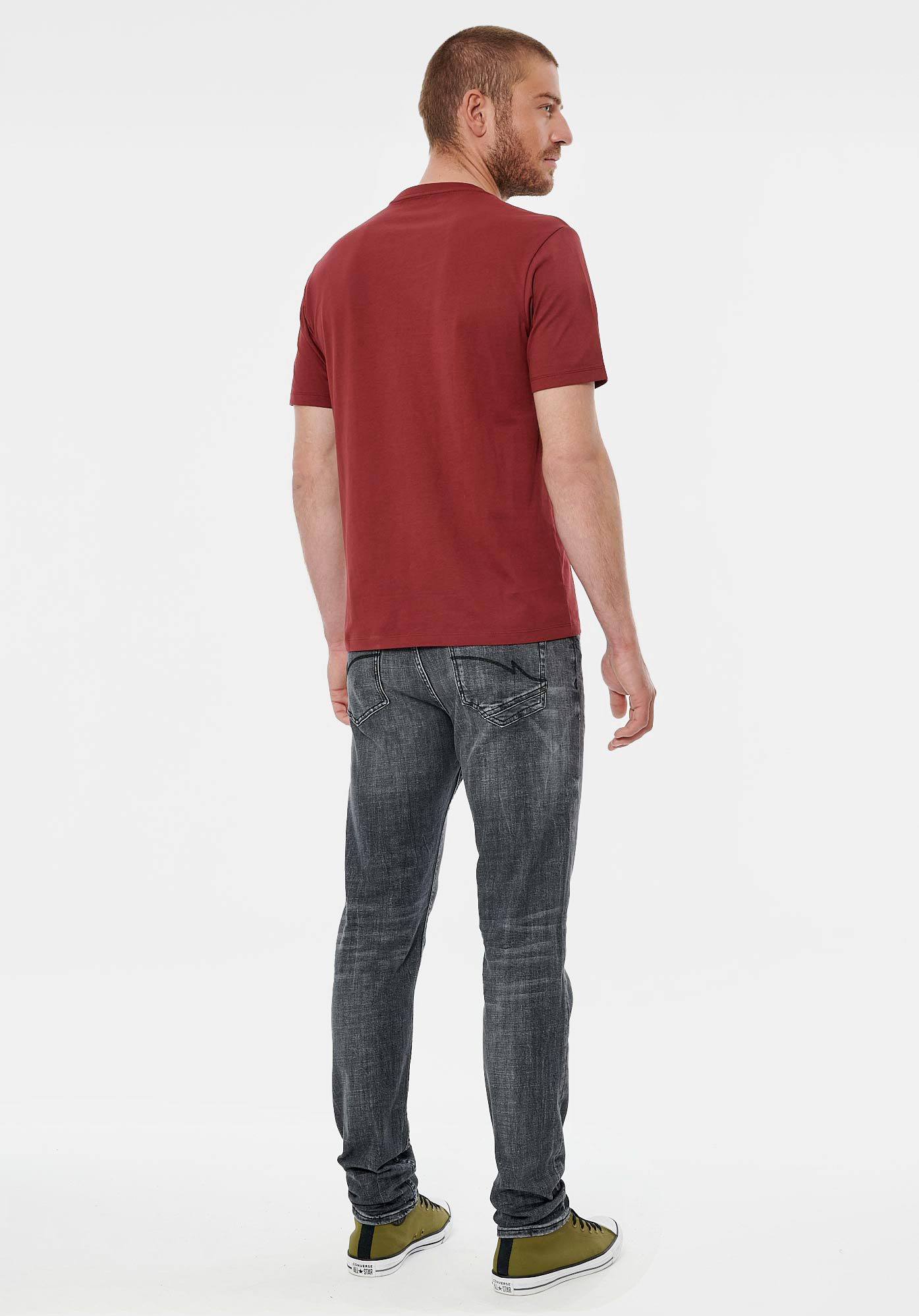 RAZ    T-shirt bordeaux homme 100% coton
