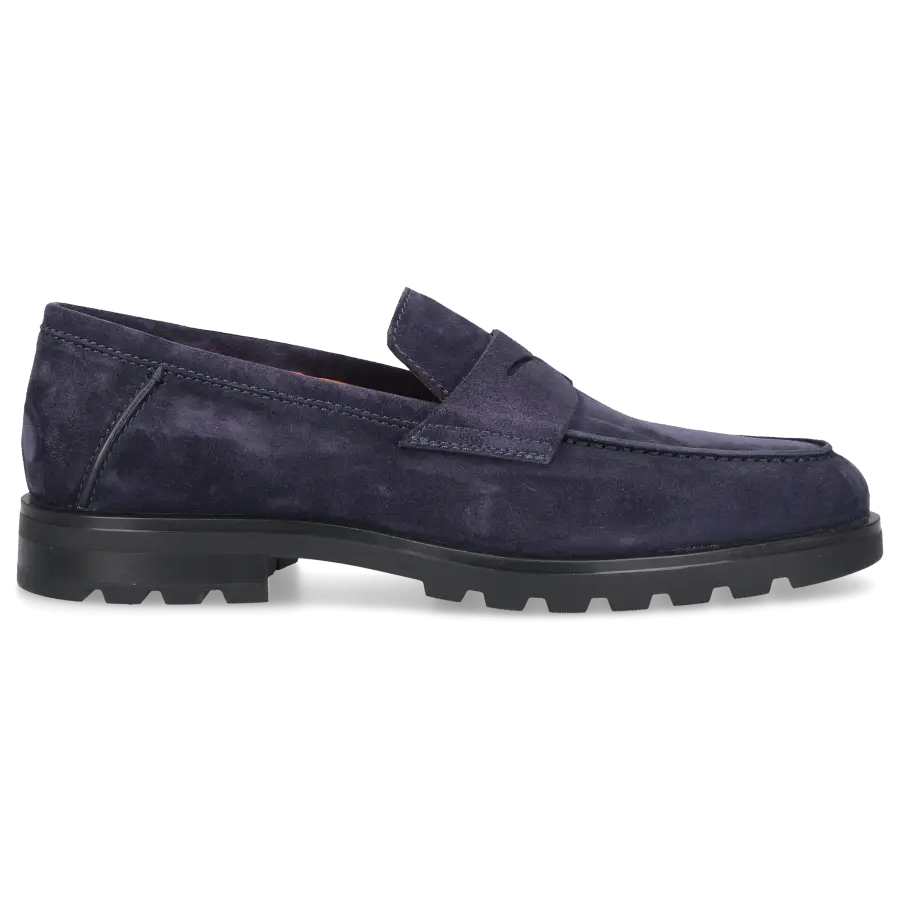 Santoni - Loafer 18610 Veloursleder - blau