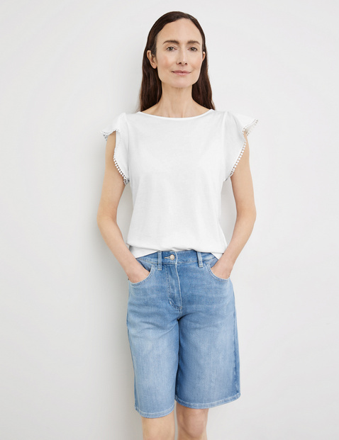 T-Shirt mit Ärmelvolant