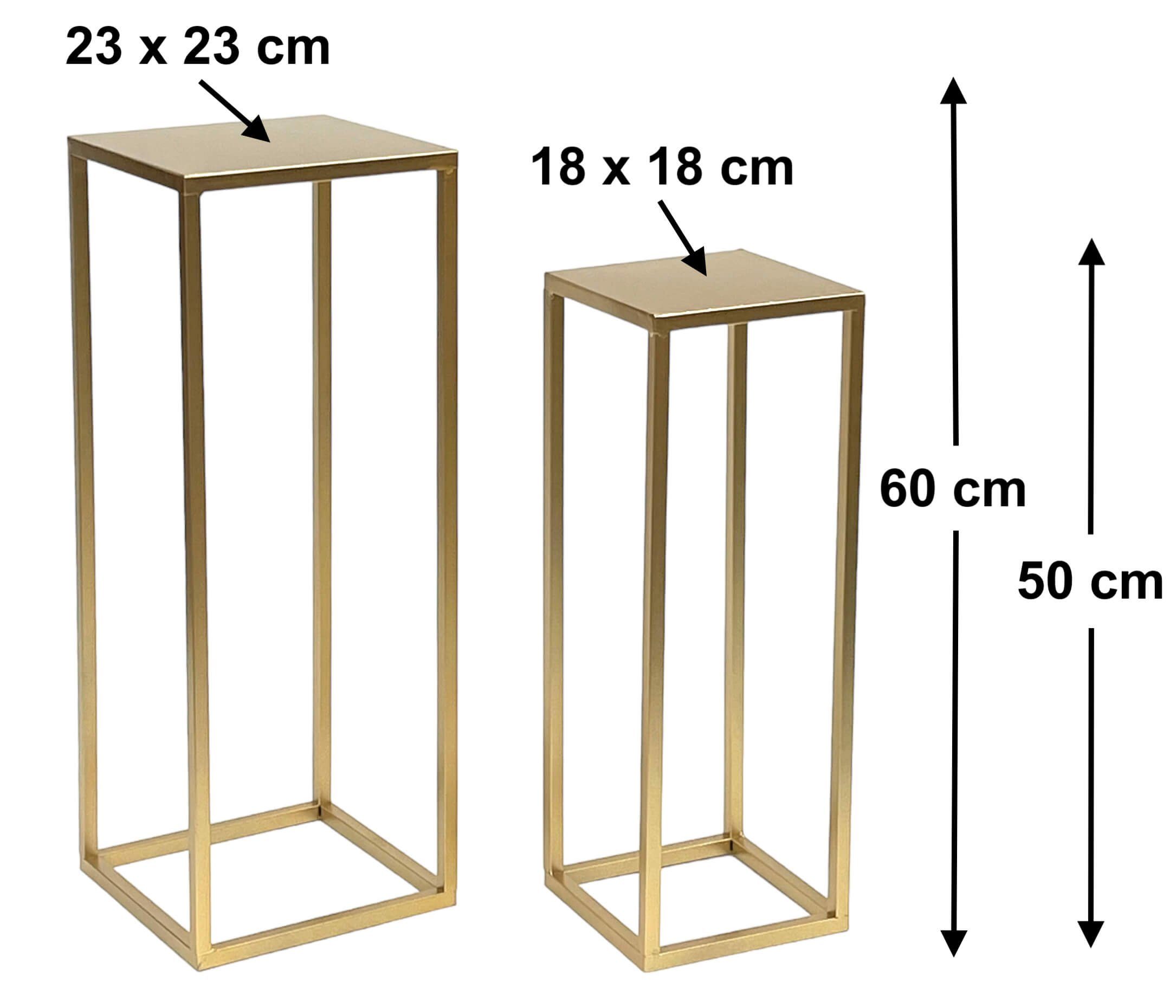 DanDiBo Blumenhocker Blumenhocker Metall Gold Eckig Blumenständer 96506 2er Set (2er Set)