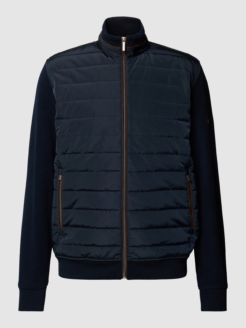 Sweatjacke mit Label-Details in marineblau