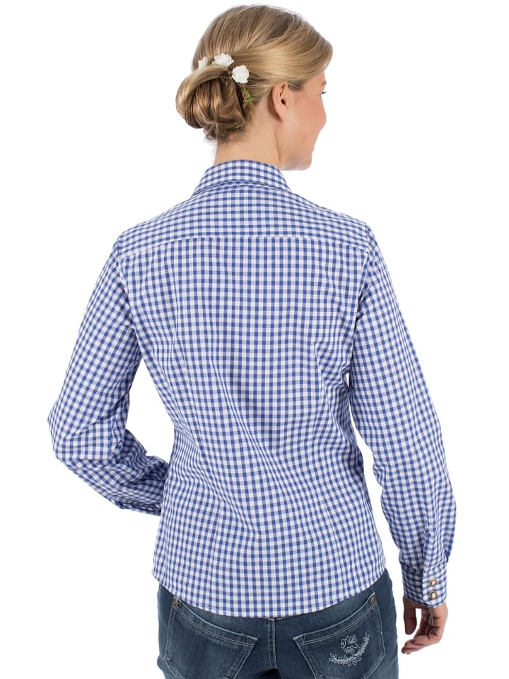 OS-Trachten Trachtenbluse 150000-2602 in blau günstig kaufen