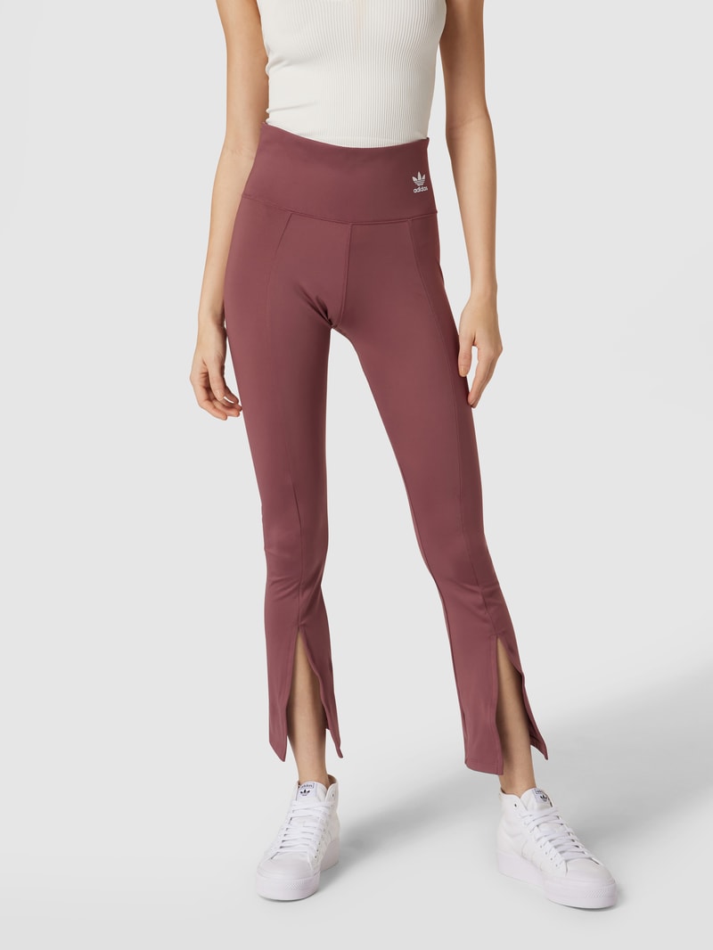 Leggings mit Label-Print in aubergine