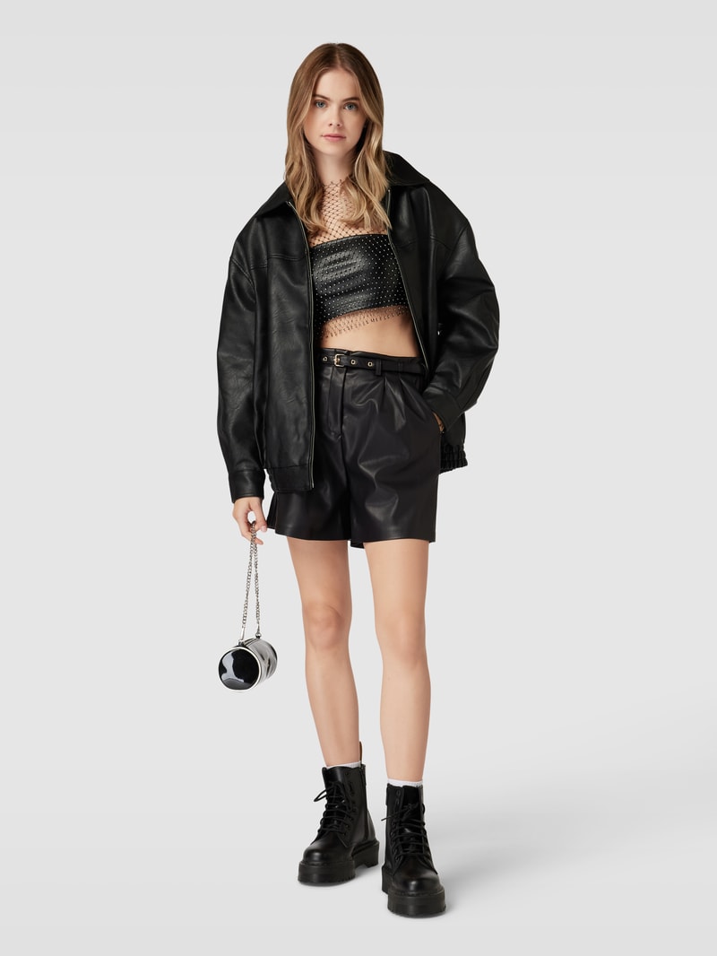Shorts in Leder-Optik Modell 'HEIDI' in schwarz