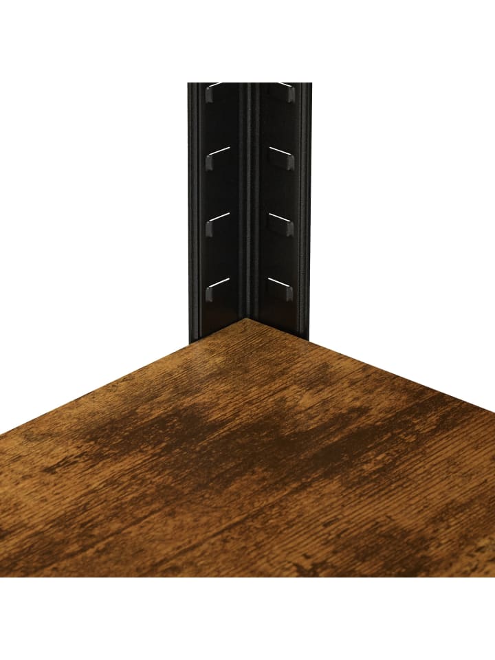 relaxdays Schwerlastregal in Schwarz/ Braun - (B)90 x (H)180 x (T)40 cm günstig kaufen onesize