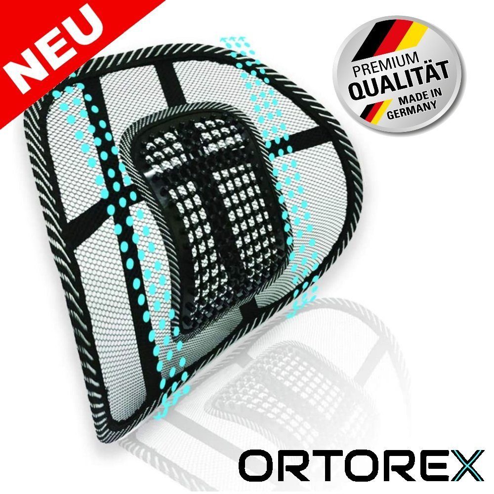 MAVURA Rückenkissen ORTOREX Ergonomische Lordosenstütze Rückenstütze Rückenlehne, Lendenkissen Lendenwirbelstütze, Rücken Stütze Stuhl Auto Büro Sitz Sessel