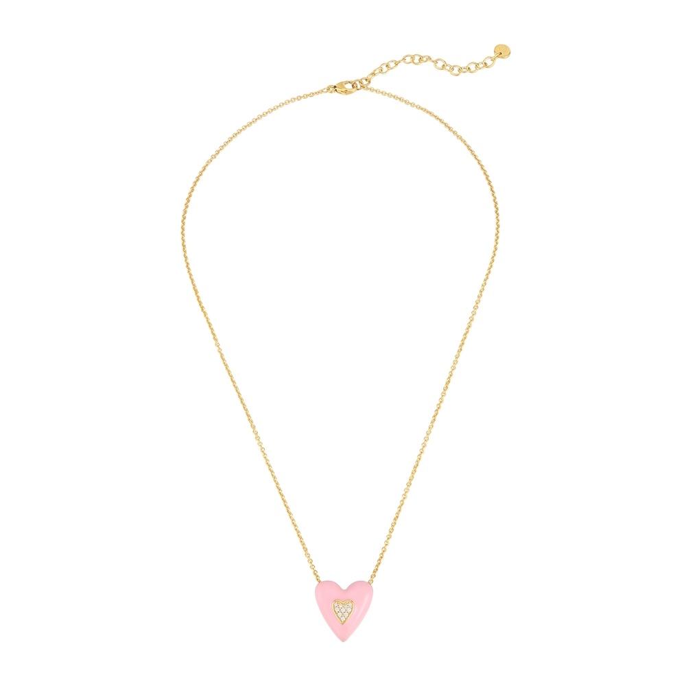 Glanzstücke München Chaîne Coeur Argent sterling Oxyde de zirconium (CZ) en Or jaune collier