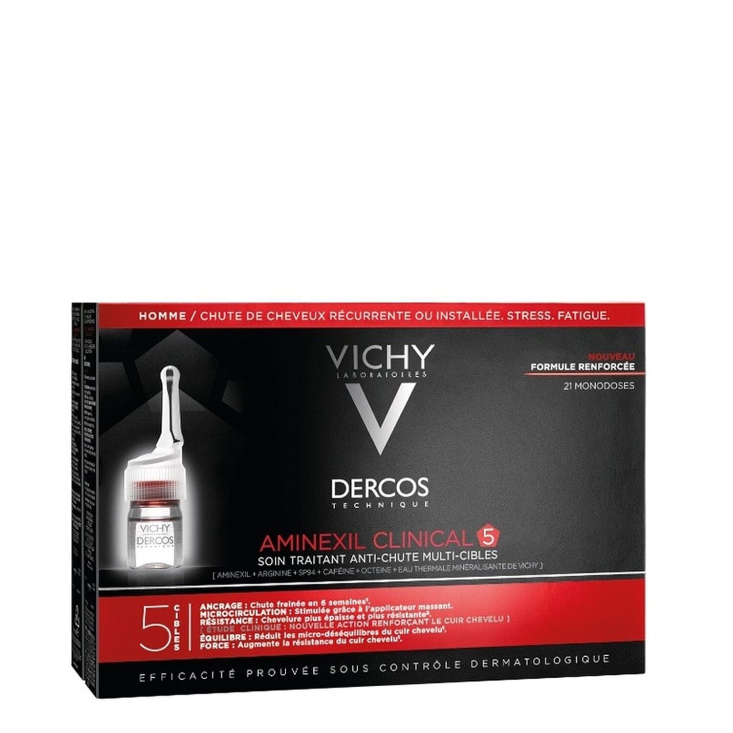 Vichy Dercos Technique Homme Soin Traitant Anti-Chute Global 21x6 ml