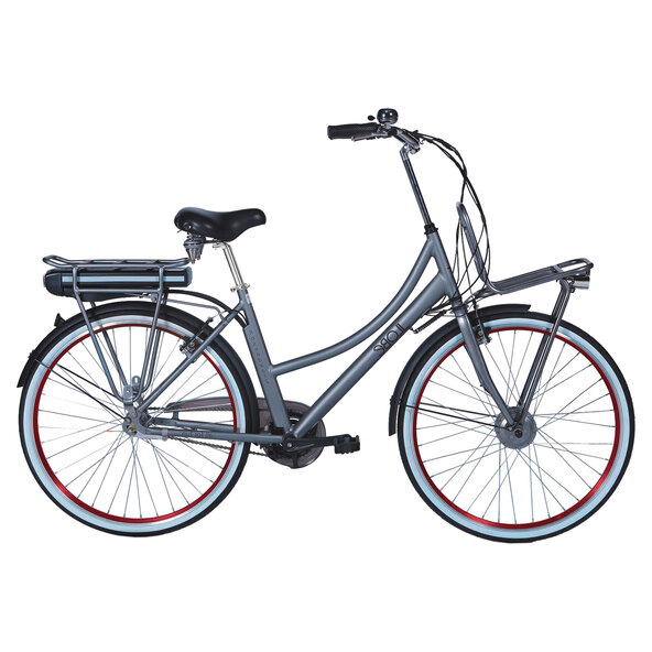 Alu-Elektro-City-Bike, Damen, grau