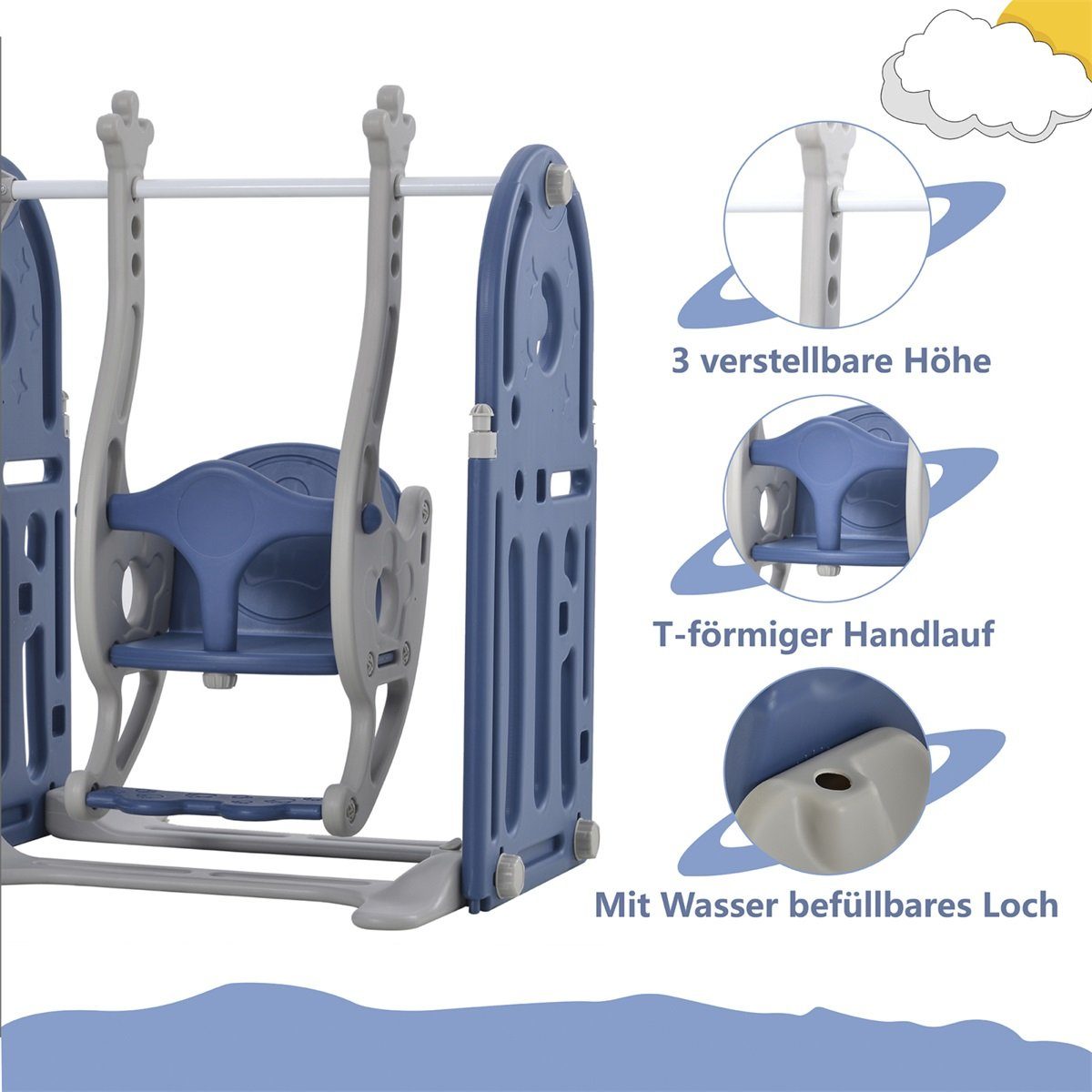 Wilitto Laufstall Laufstall , mit Slide Swing Ball Basketball Korb 16 Panel, faltbar