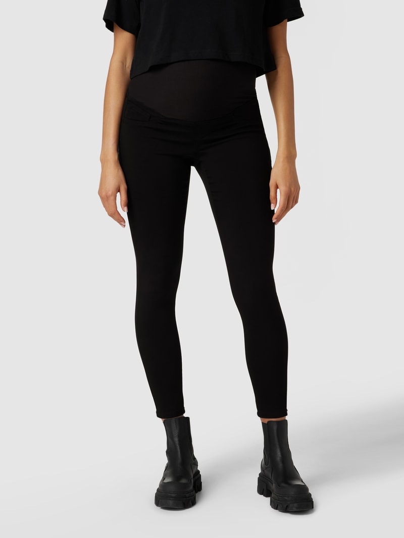 Umstands-Leggings mit elastischem Bund in schwarz