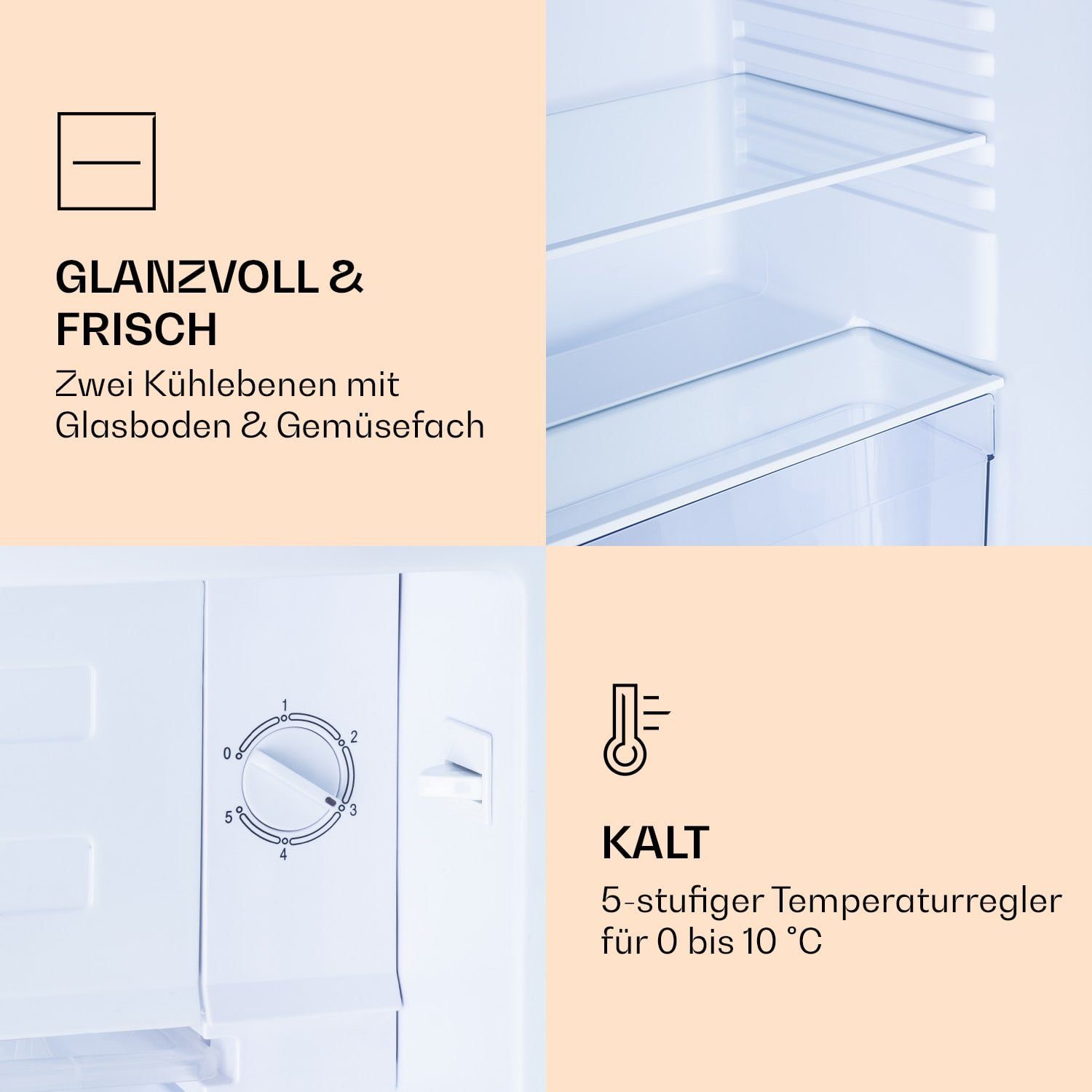Klarstein Kühl-/Gefrierkombination HEA20-Forest-90 10036186, 44.5 cm hoch, 48 cm breit