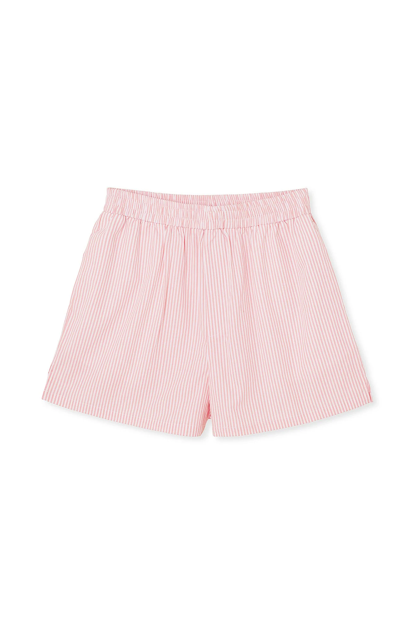 Gestreifte Baumwoll-Shorts mit elastischem Bund
