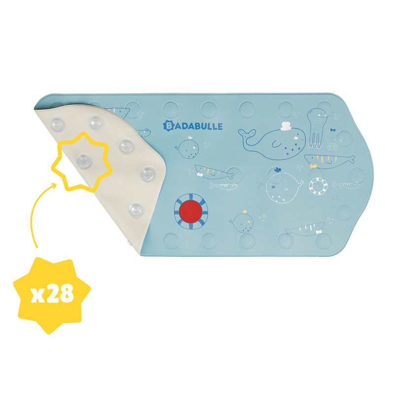 Tapis de bain XXL avec indicateur thermosensible animaux marin Badabulle