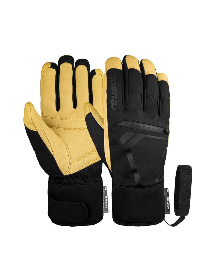 Reusch Fingerhandschuhe Down Spirit GORE-TEX SC in 7490 black / camel günstig kaufen