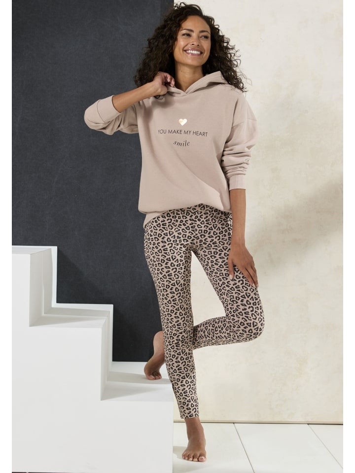 LASCANA Leggings in taupe-leo günstig kaufen