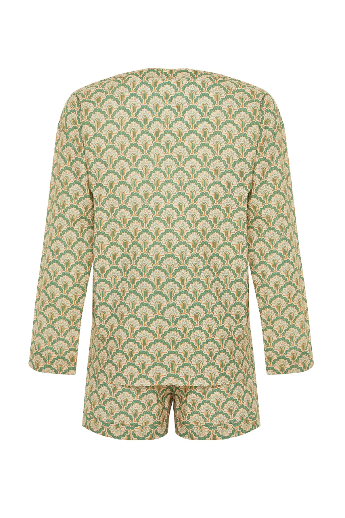 Trendyol Collection  Set aus gewebter Bluse und Shorts mit ethnischem Muster TBESS24AU00052