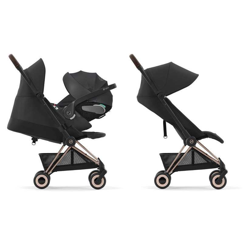 Poussette compacte Coya Sepia black châssis Rosegold Cybex