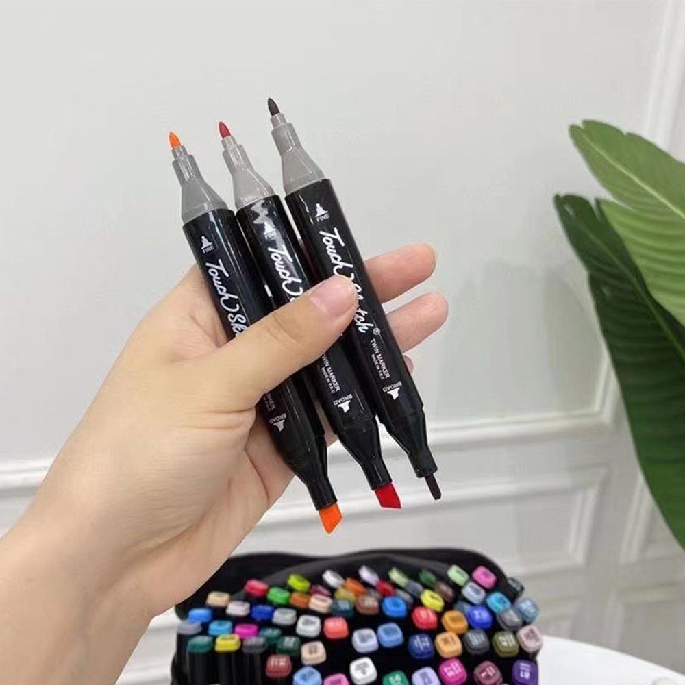Sross Marker Permanent-Marker Touch 80 Mark Copic Marker Lackmarker Stifte Graphic Ciao Architektur Maker Pen, (80-tlg)