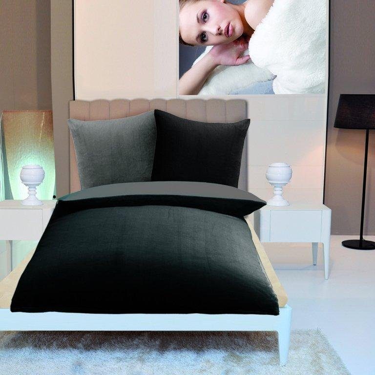 Wendebettwäsche Superflausch in Gr. 135x200 oder 155x220 cm, Gözze, Microfaser, 2 teilig, Fleece kuschelig warm im Winter, Bettwäsche mit Wendeoptik