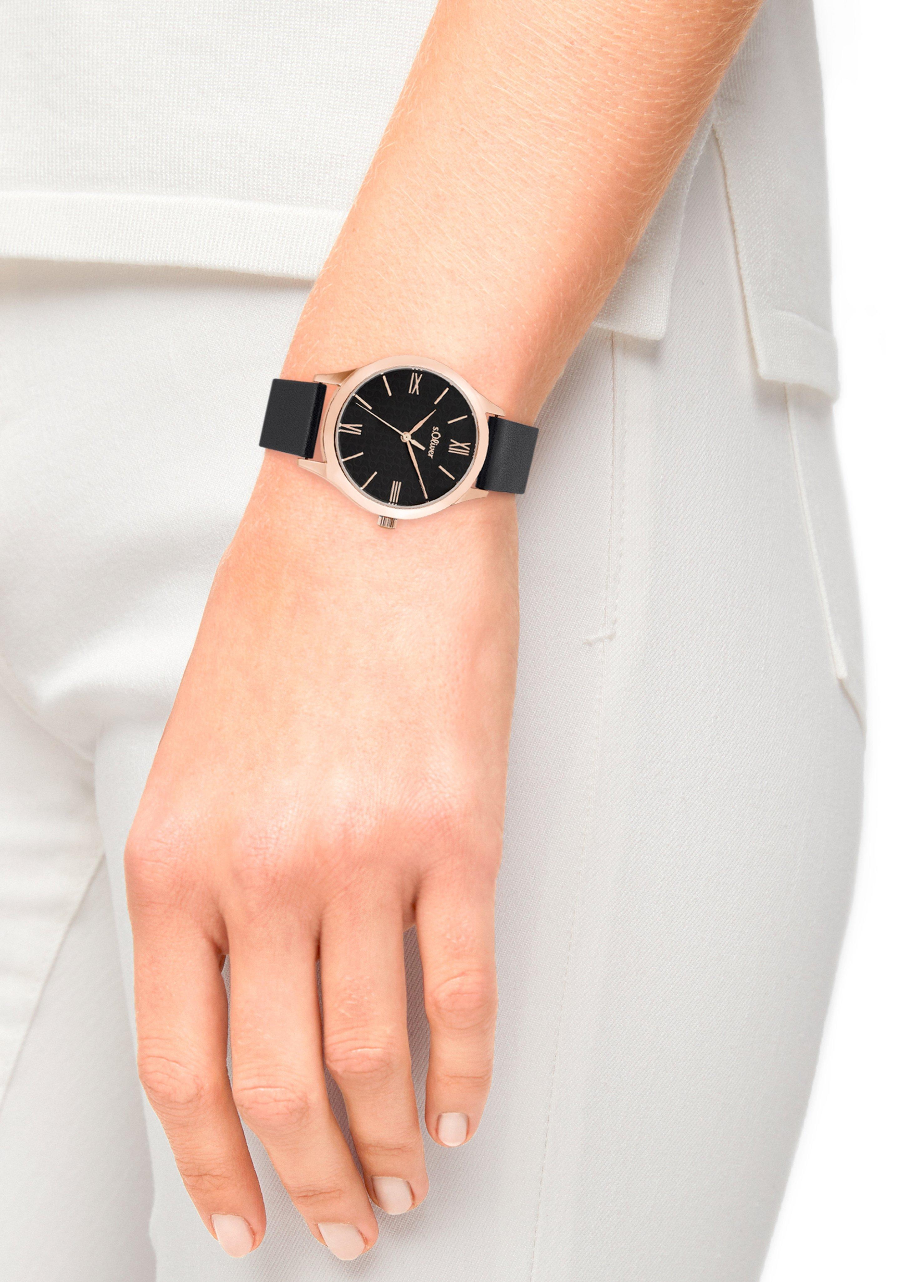 Edelstahluhr mit Lederband  6007945-44B0