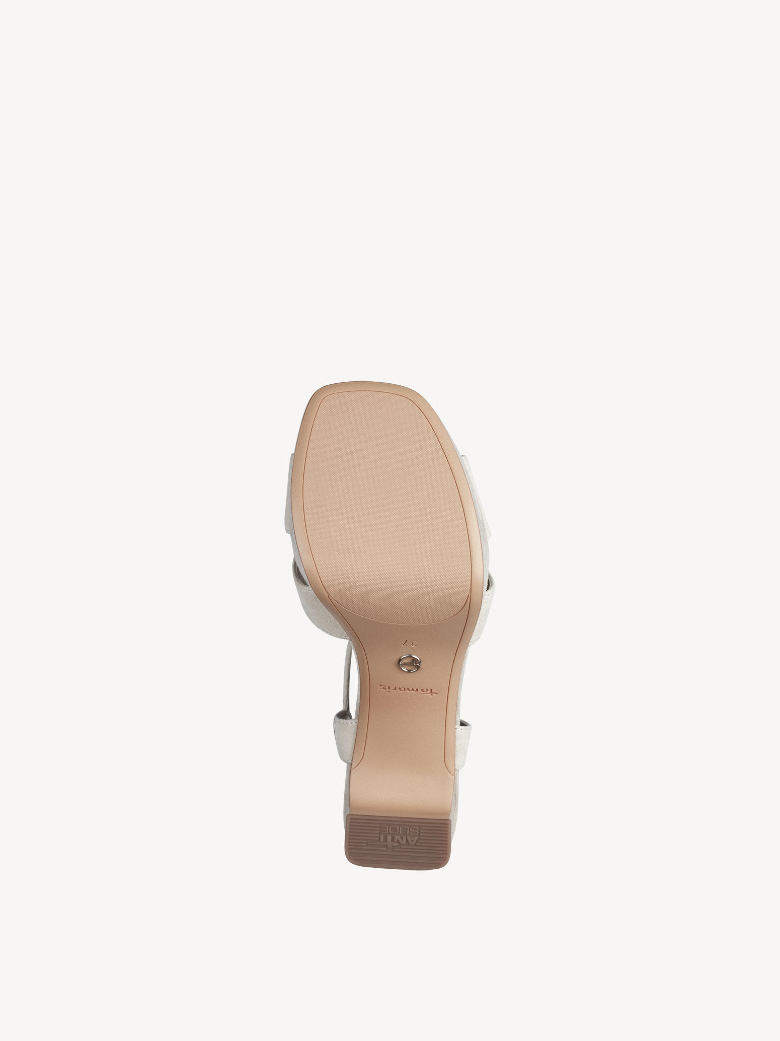 Sandale à talon en cuir - beige