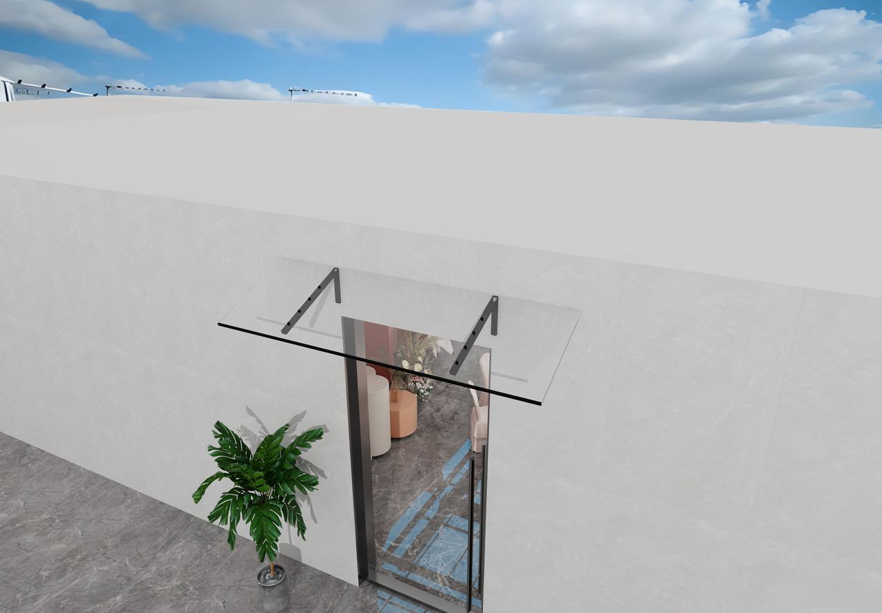 HC Home & Living Pultvordach mit Polycarbonatplatte Dany ca. 150 x 98 x 34.5cm