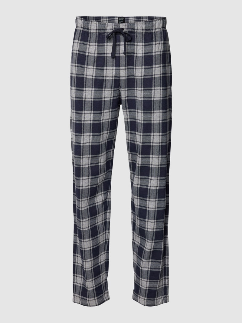 Pyjama-Hose mit Karo-Muster in marineblau