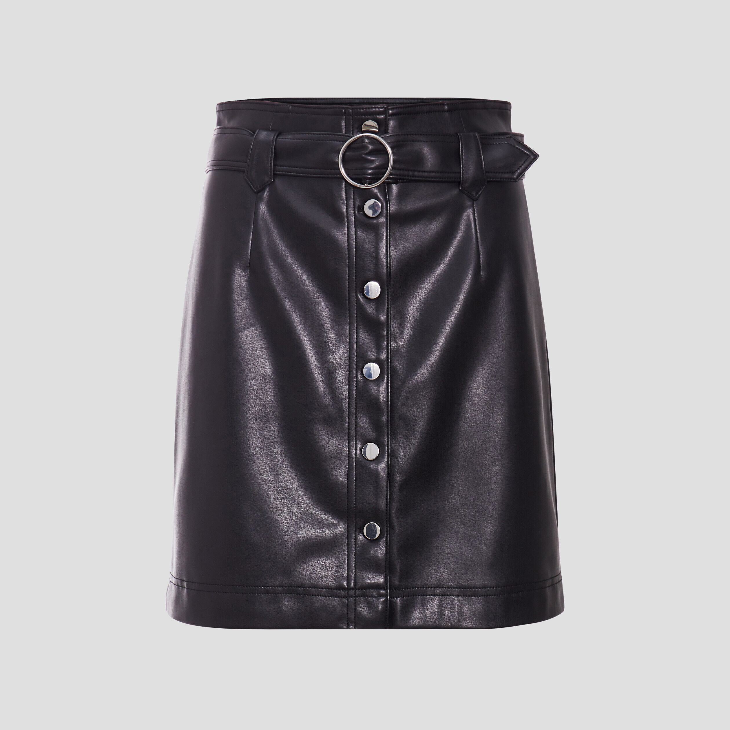 Jupe droite boutonnée noir femme | Cache Cache