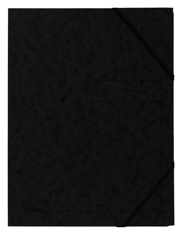 Eckspannmappe Exacompta 555411E Pressspankarton meliert 24 (B) x 0,3 (T) x 32 (H) cm Schwarz 25 Stück