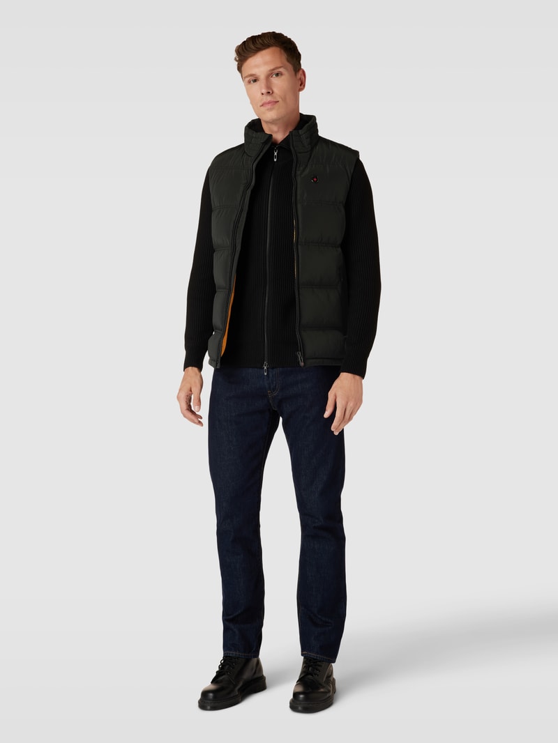 Steppweste mit Label-Applikation Modell 'SNOWDOME' in schwarz