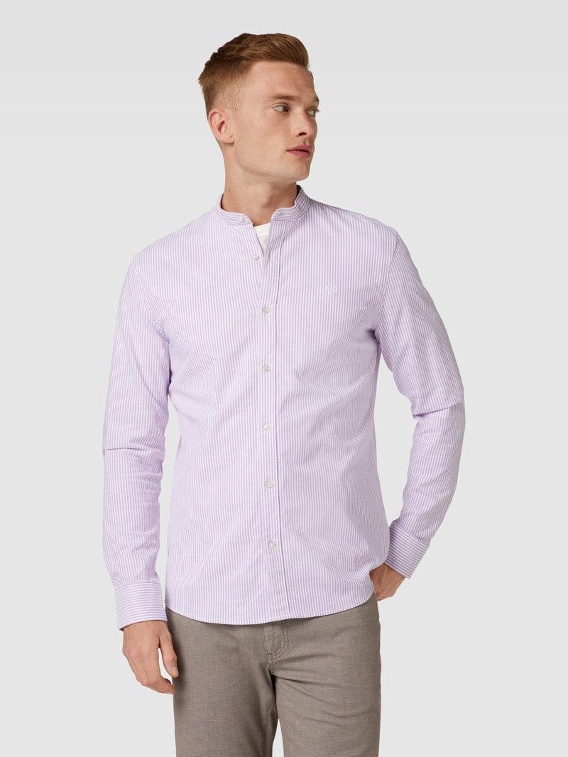 Freizeithemd mit Label-Stitching in weiß