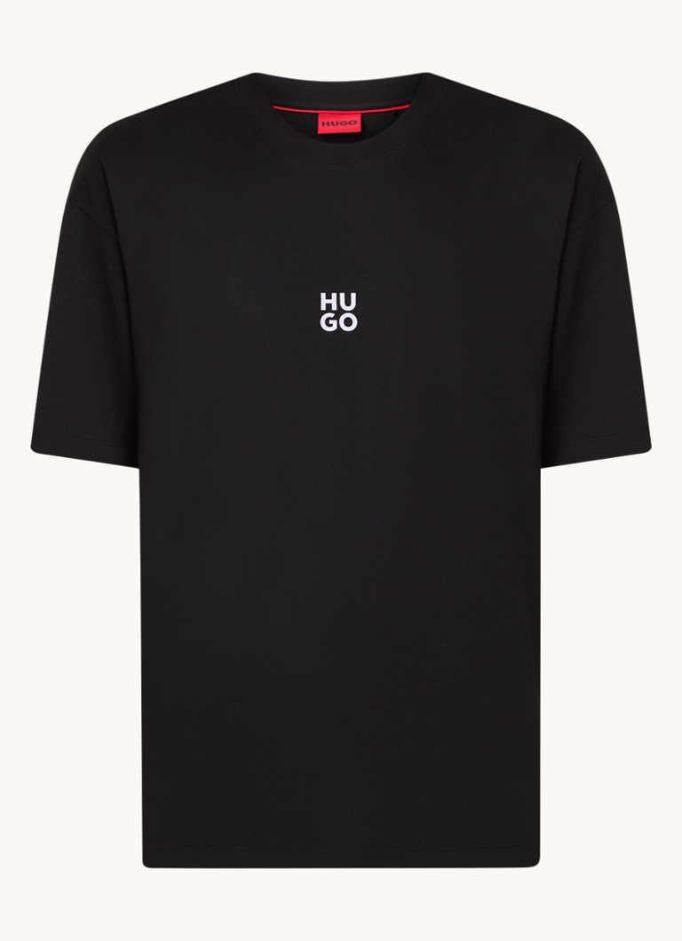 HUGO BOSS  T-shirt met logo- en backprint