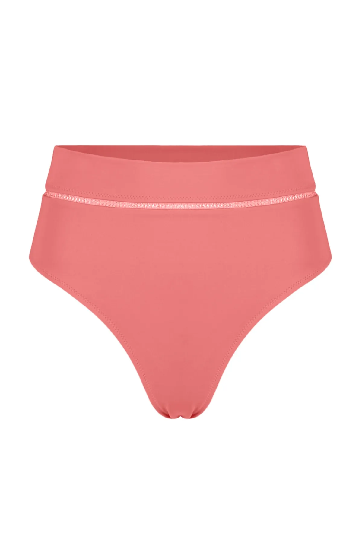 Trendyol Collection  Bikinihose mit hoher Taille und normalem Beinausschnitt und rosa Streifen-Accessoires TBESS22BA0027