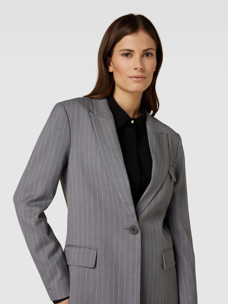 Blazer mit Streifenmuster Modell 'TAILOR' in hellgrau meliert