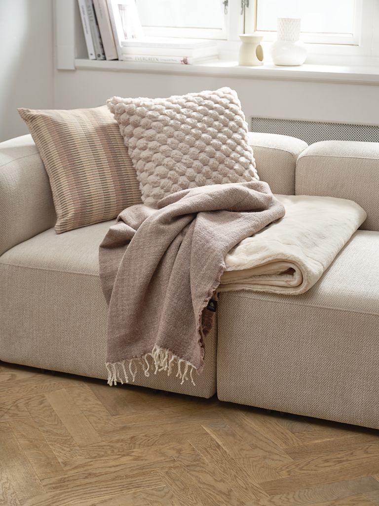 KALKLOK KALKLOK fourrure à carreaux 130x170 beige